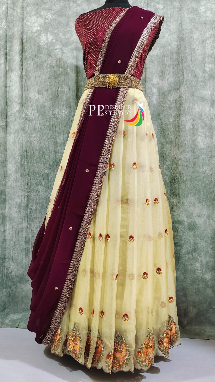 Pure Handloom Banarasi Organza Lehenga Material