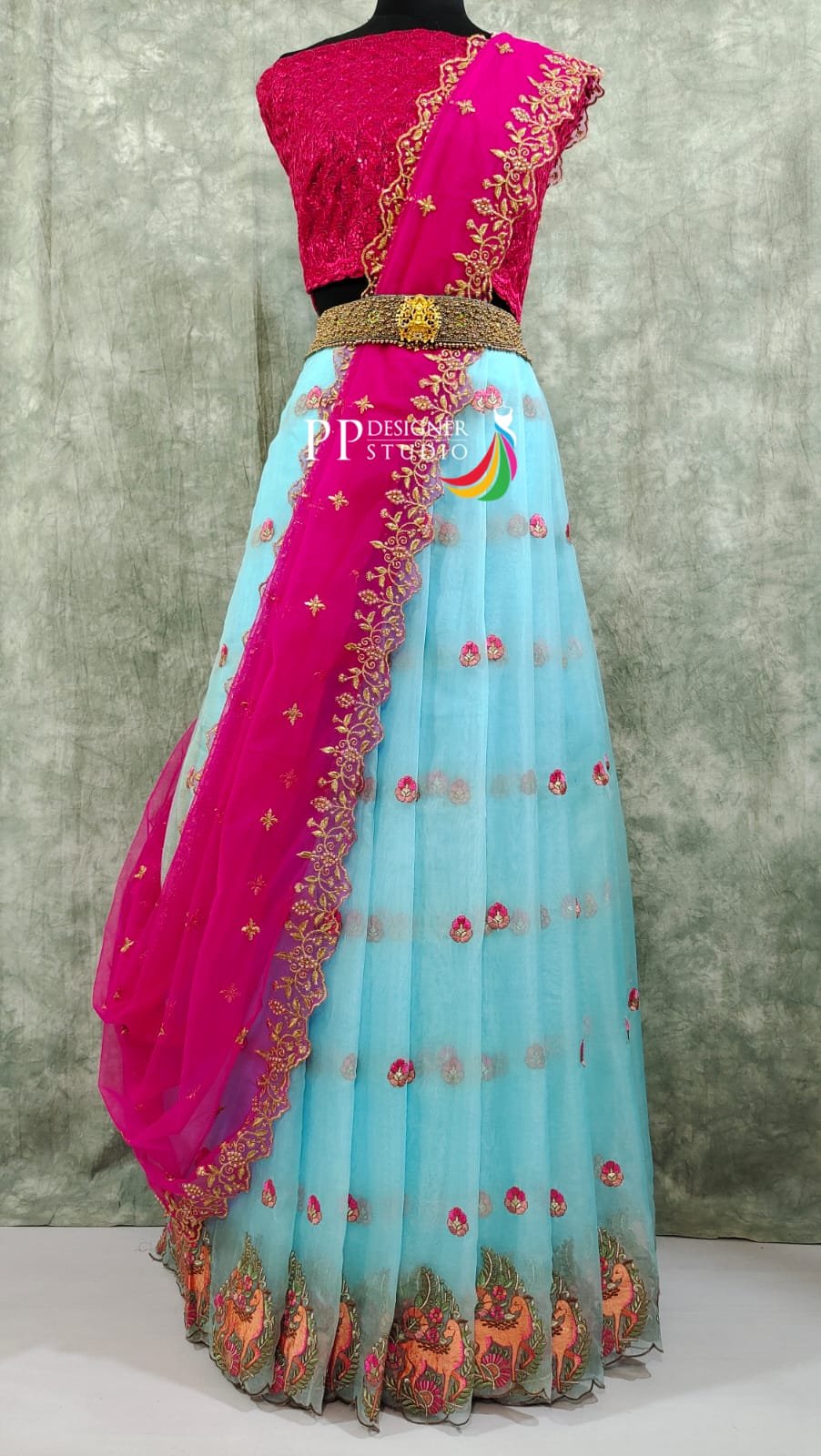 Pure Handloom Banarasi Organza Lehenga Material