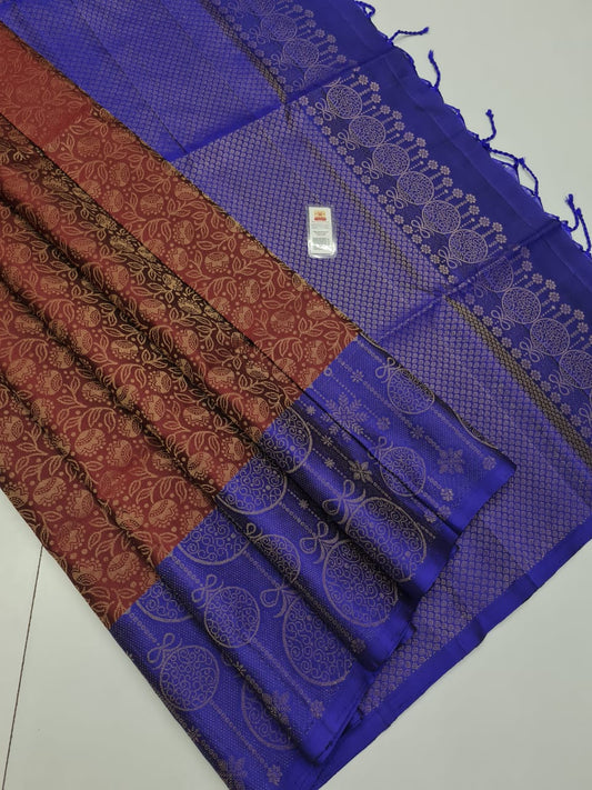 Pure Handloom Kanchipuram Bridal Jacquard Soft Silk Saree