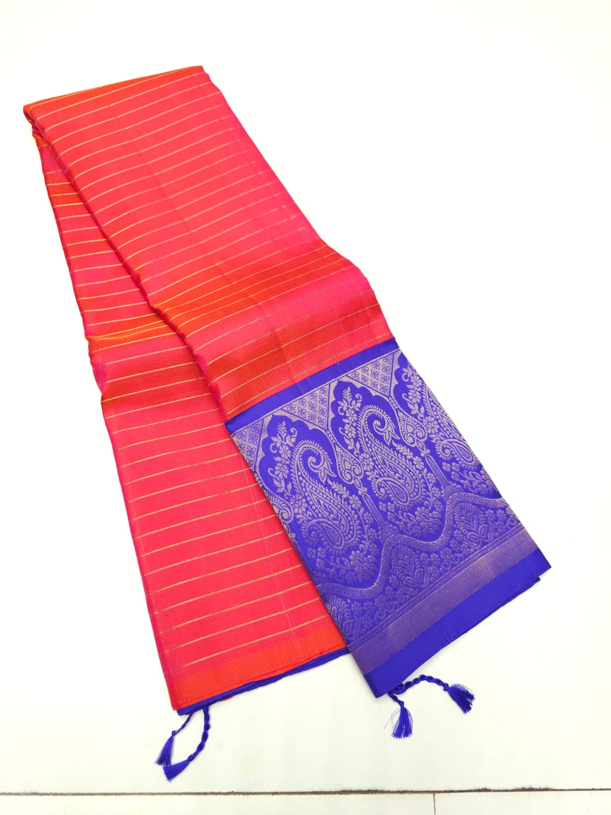 Pure Handloom Kanchipuram Korvai Silk Saree