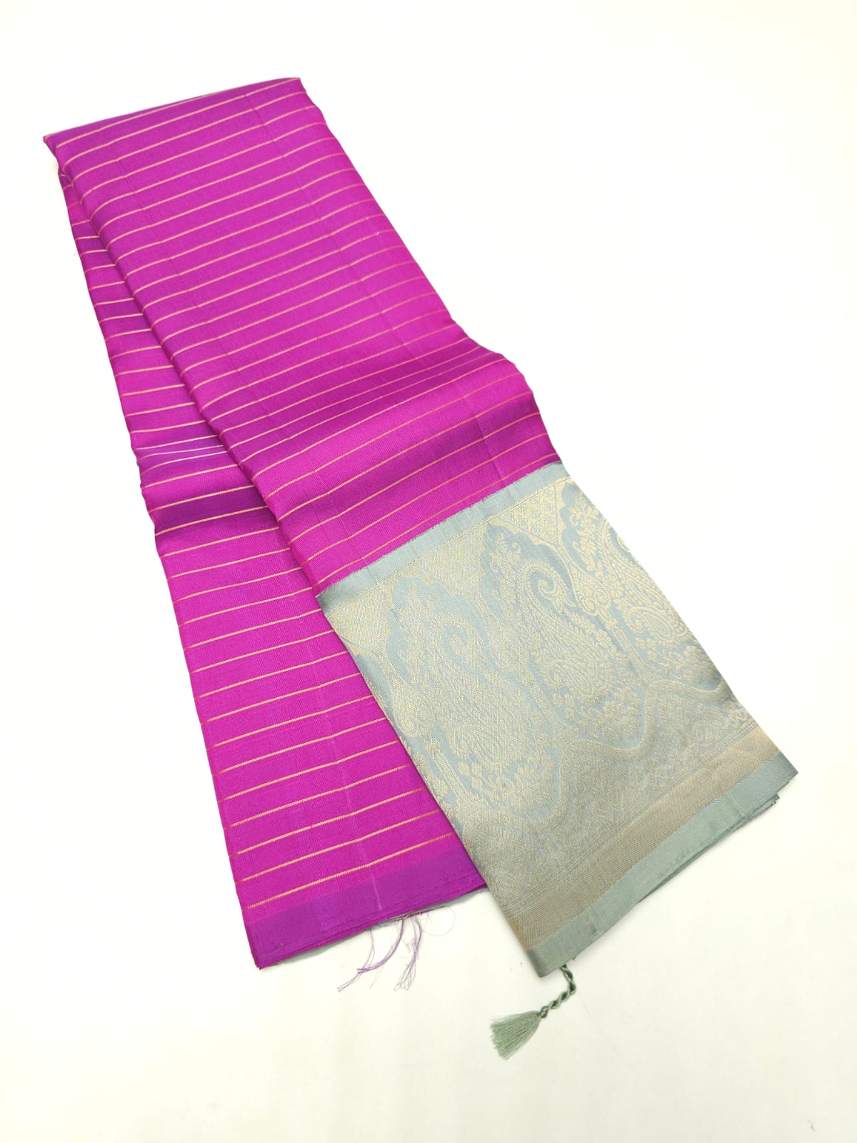 Pure Handloom Kanchipuram Korvai Silk Saree