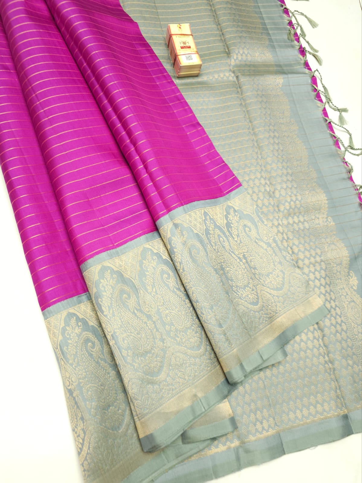 Pure Handloom Kanchipuram Korvai Silk Saree