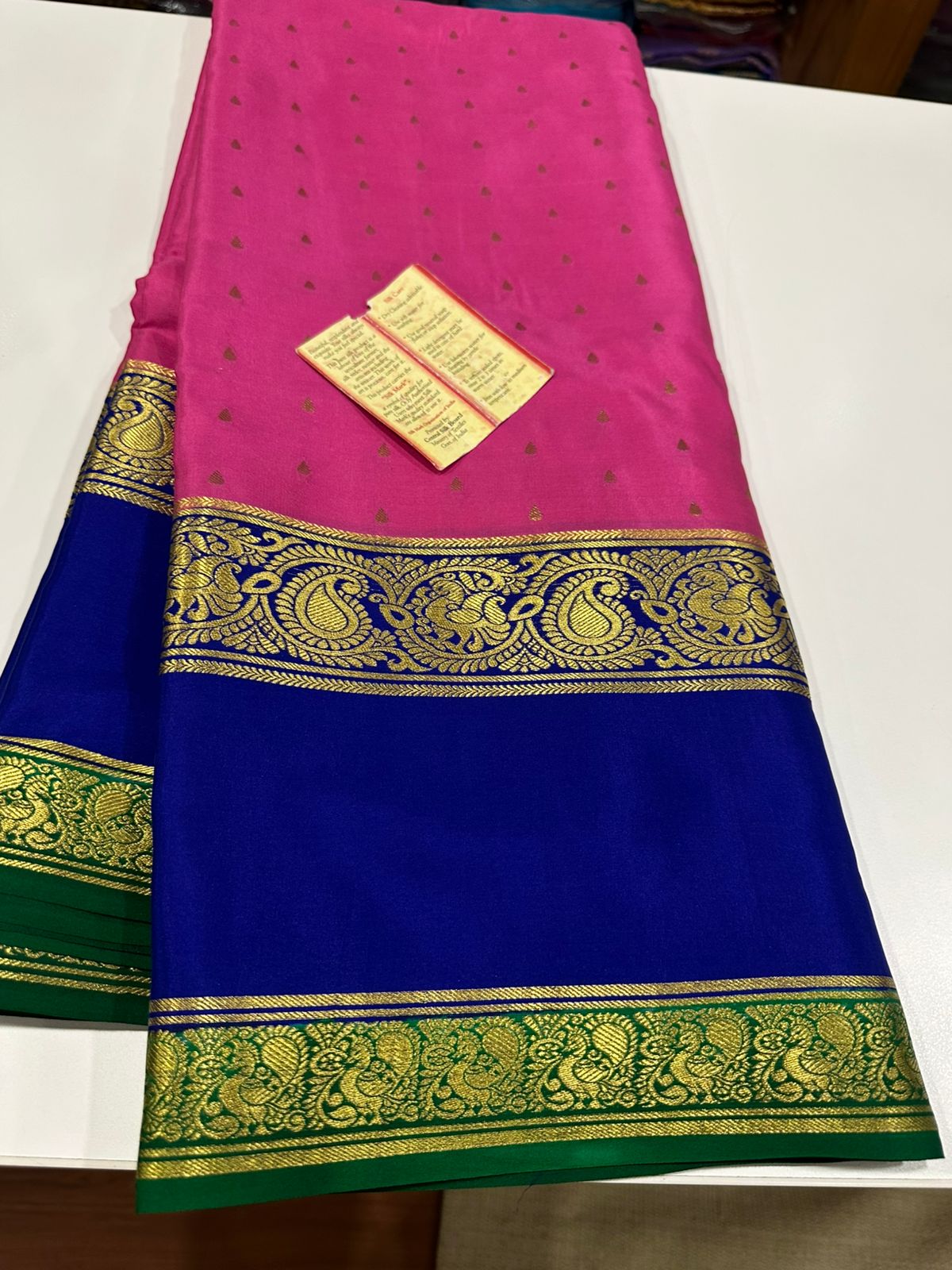 Pure mysore crepe silk 120 grm thickness saree