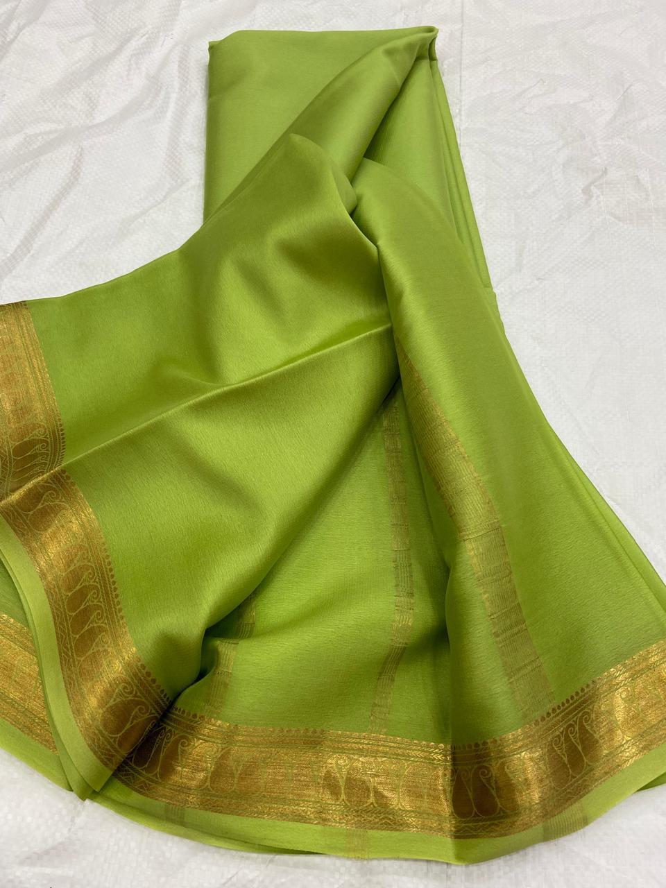 Mango border pure mysore silk saree