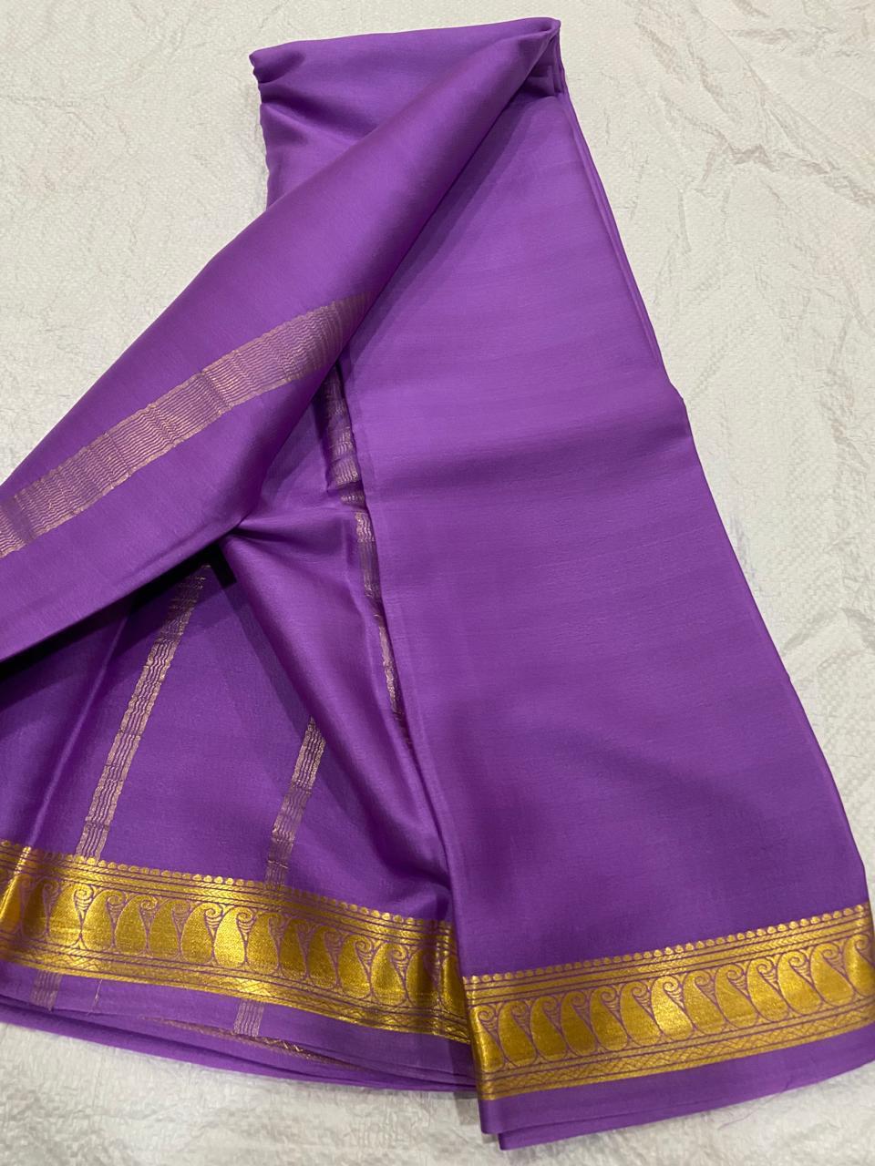 Mango border pure mysore silk saree
