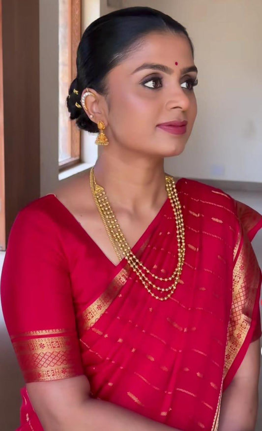 Pure mysore crepe silk butta work saree