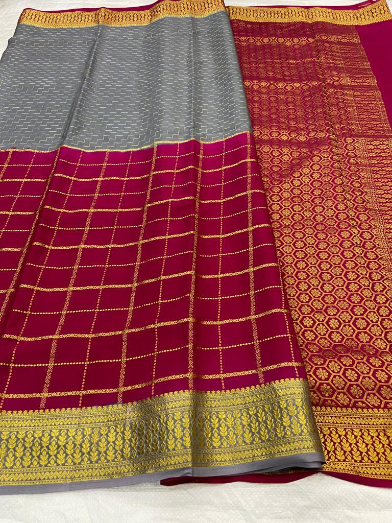 Pure Mysore Crepe Silk Saree
