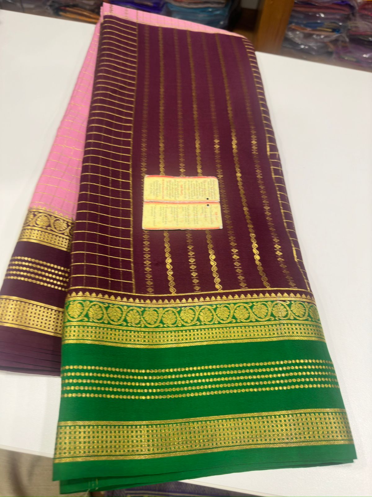 Mysore crepe pure silk saree