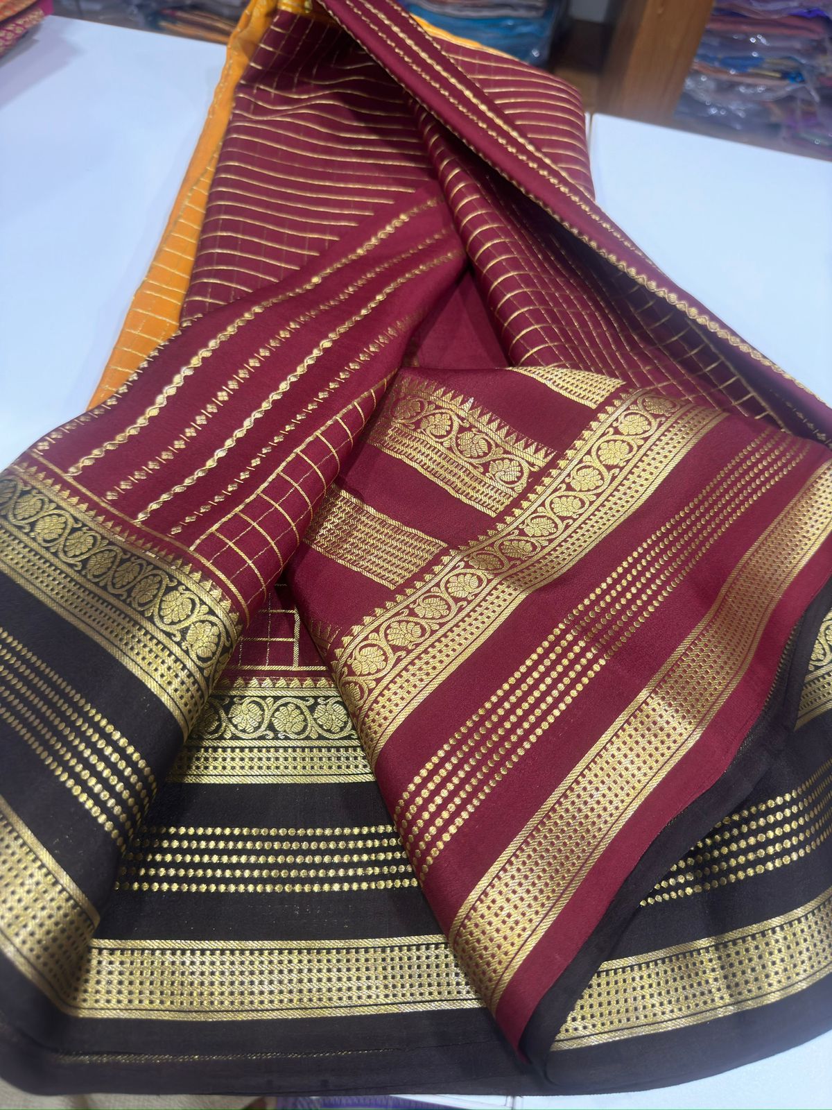 Mysore crepe pure silk saree