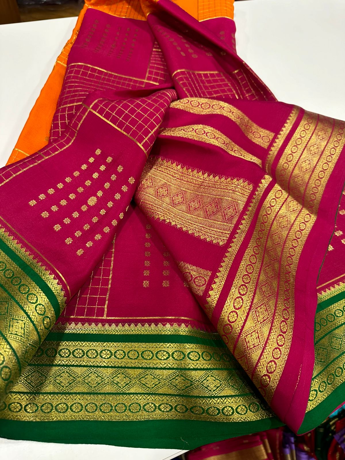Mysore crepe pure silk saree