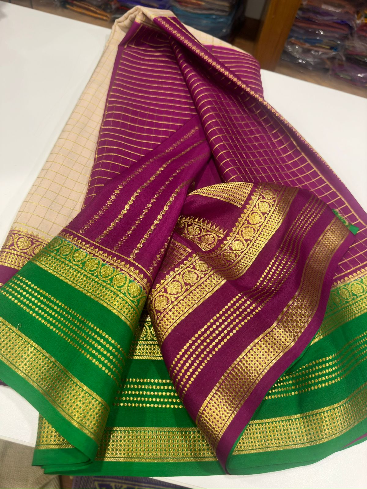 Mysore crepe pure silk saree