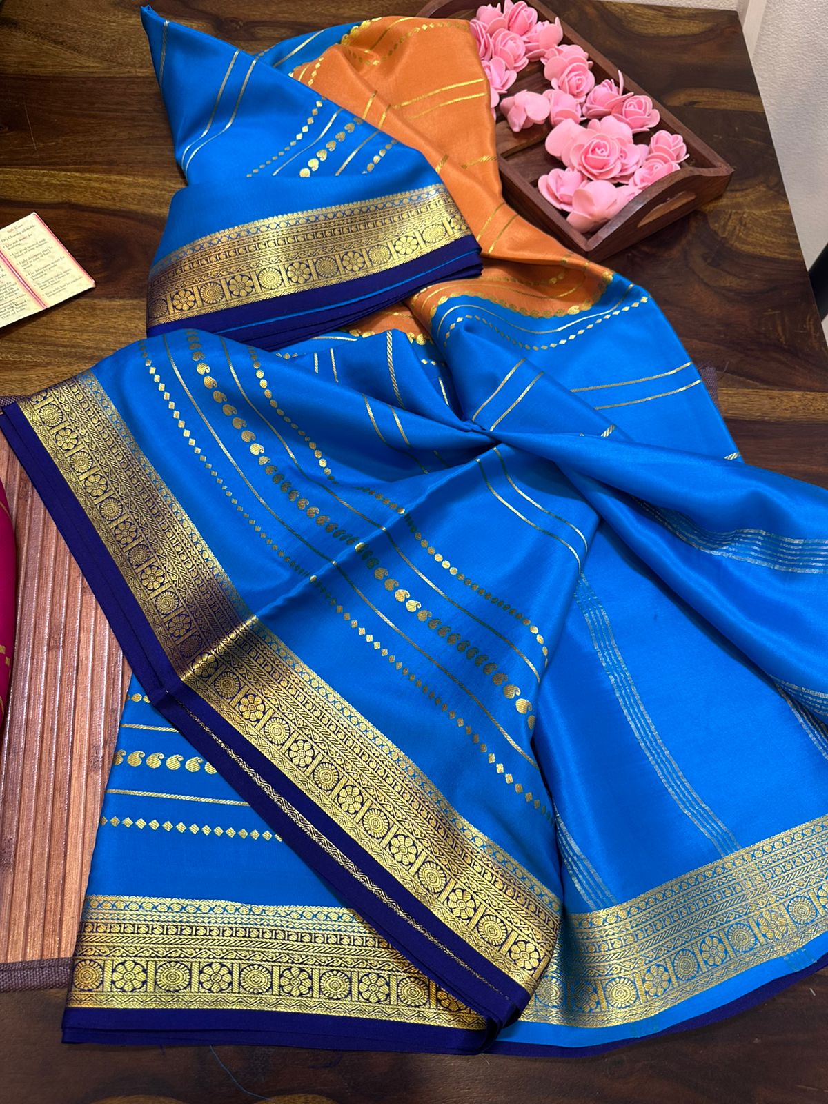 Pure mysore silk 100 grm thickness saree