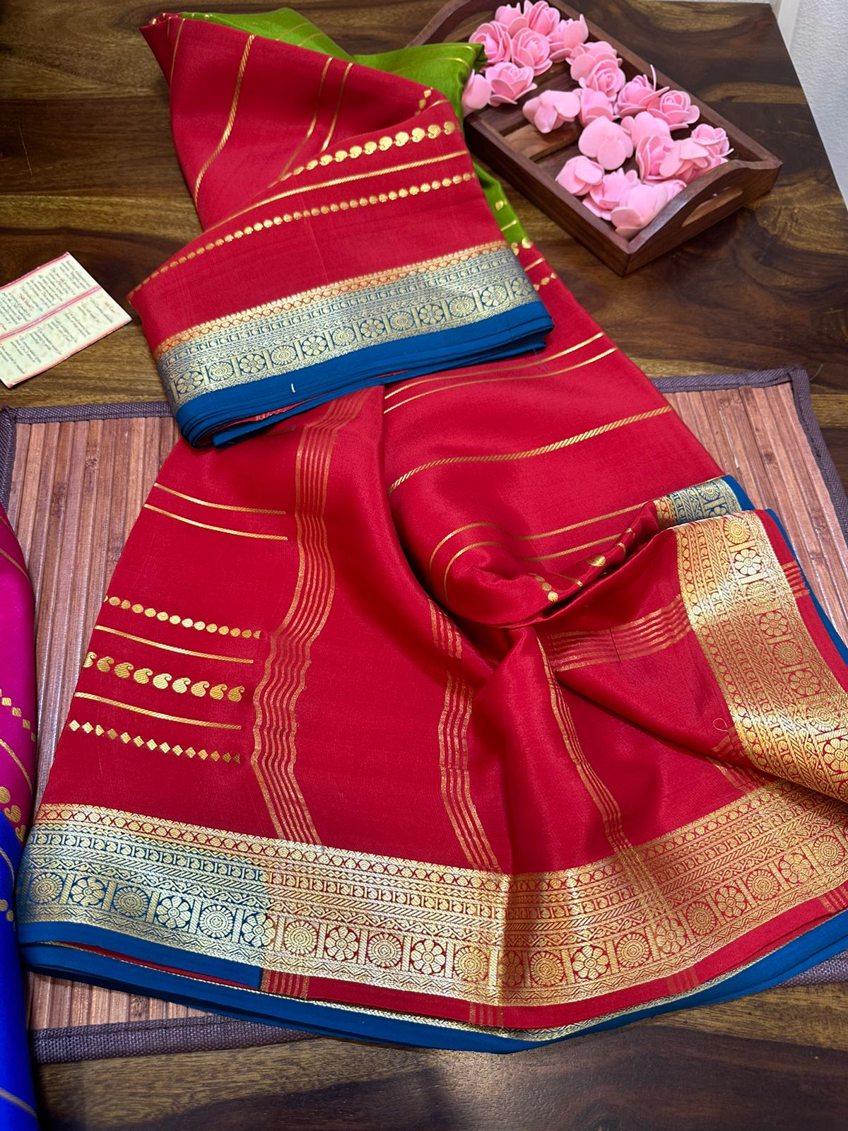 Pure mysore silk 100 grm thickness saree
