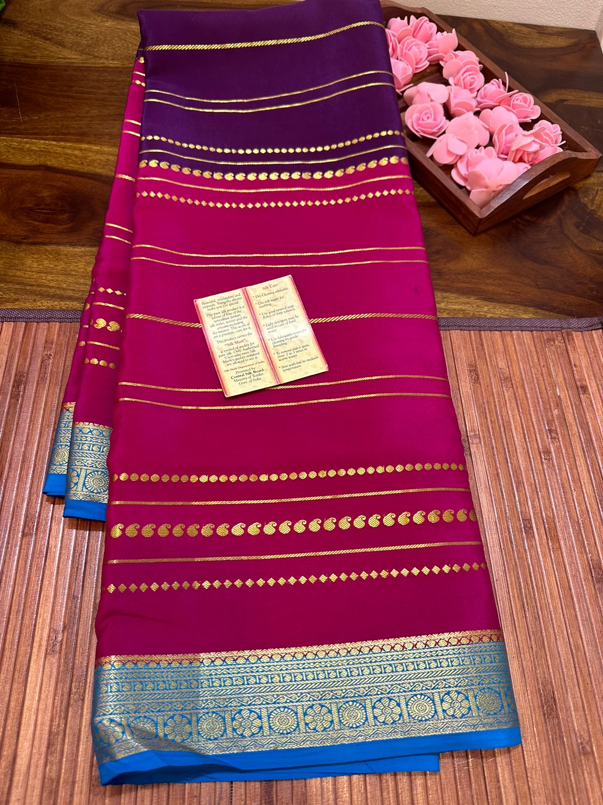 Pure mysore silk 100 grm thickness saree
