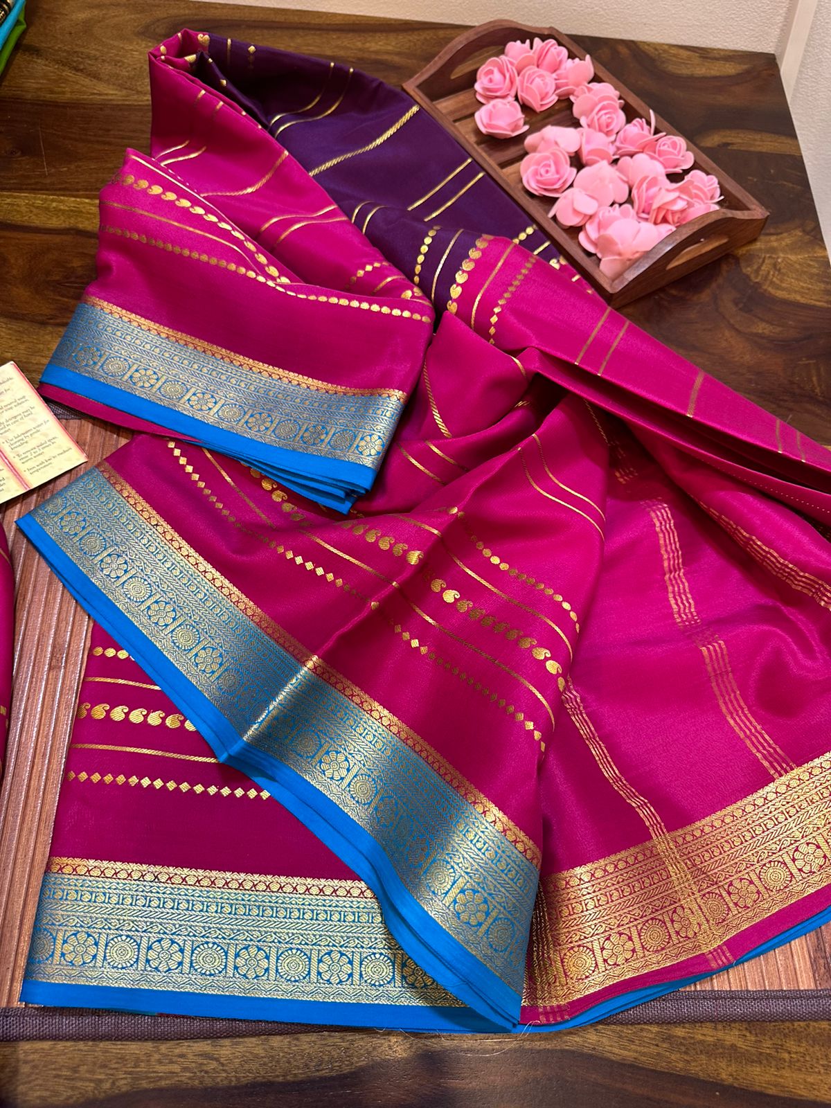 Pure mysore silk 100 grm thickness saree