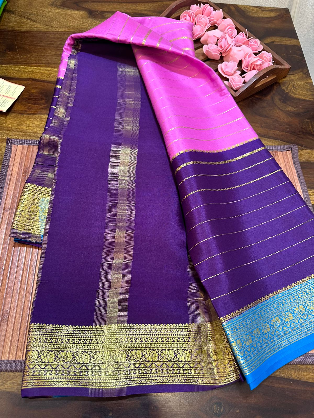 Pure mysore silk 100 grm thickness saree