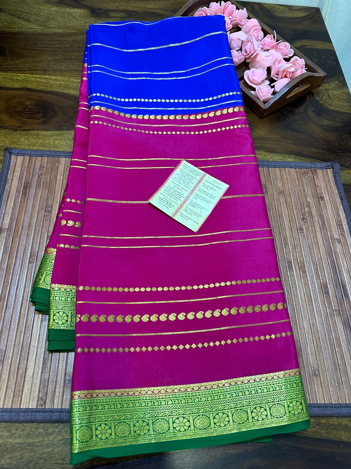 Pure mysore silk 100 grm thickness saree