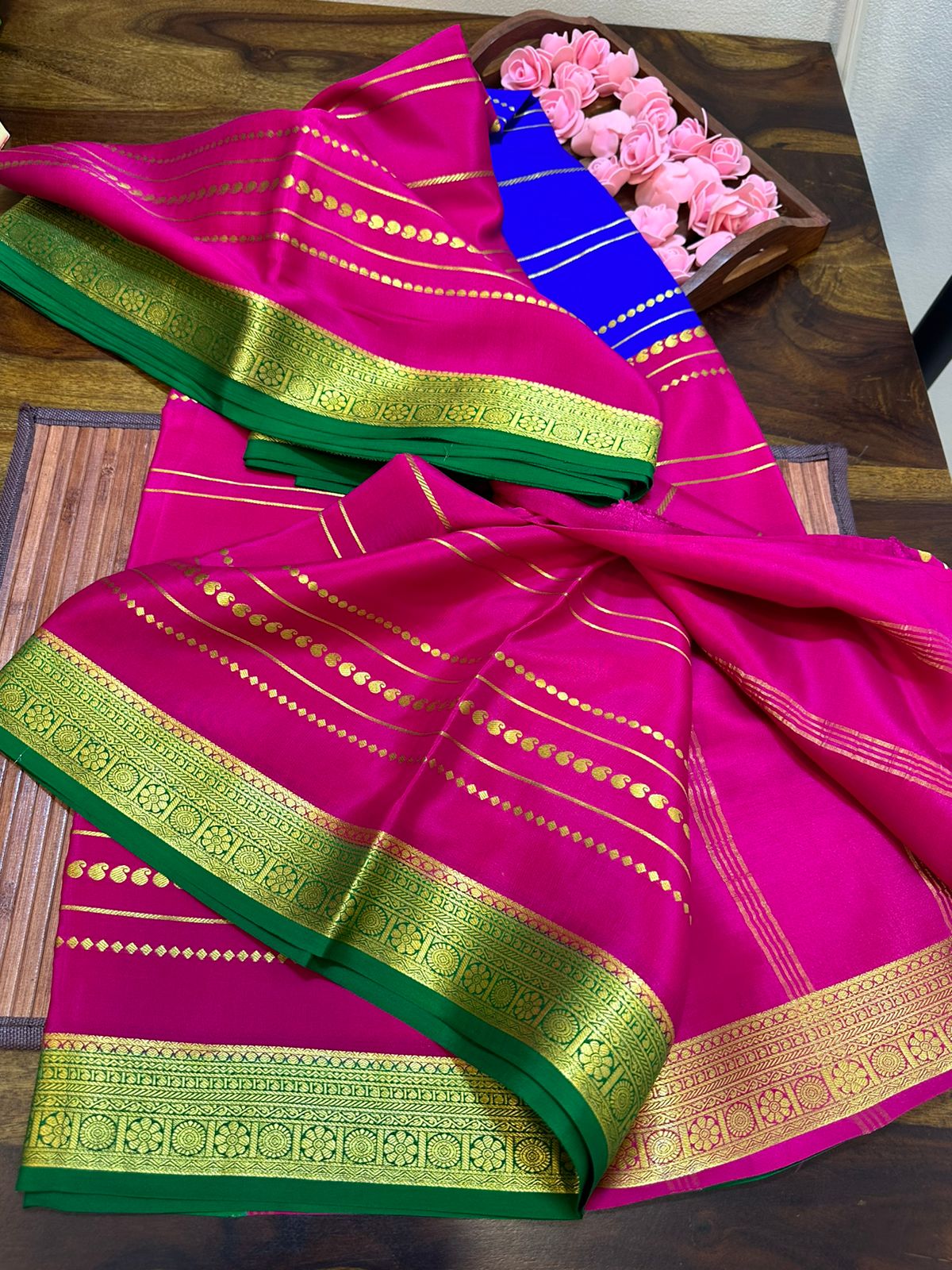 Pure mysore silk 100 grm thickness saree