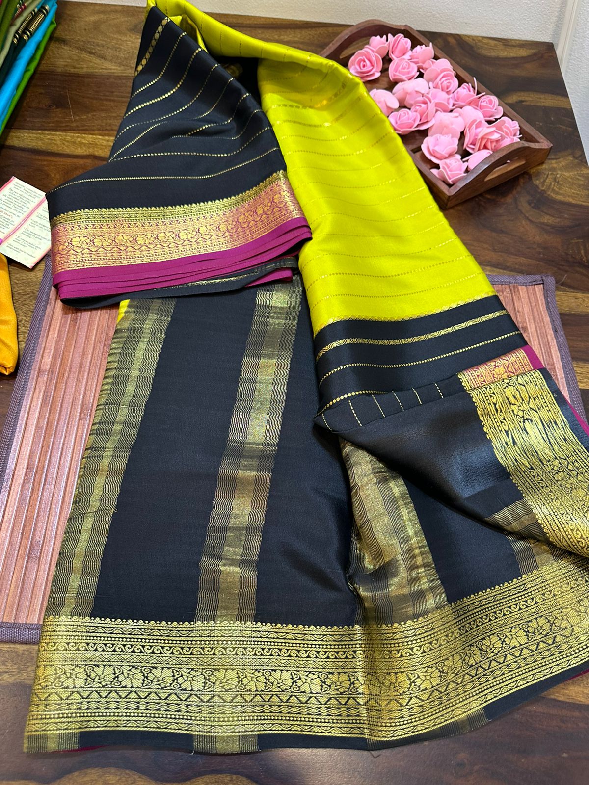 Pure mysore silk 100 grm thickness saree