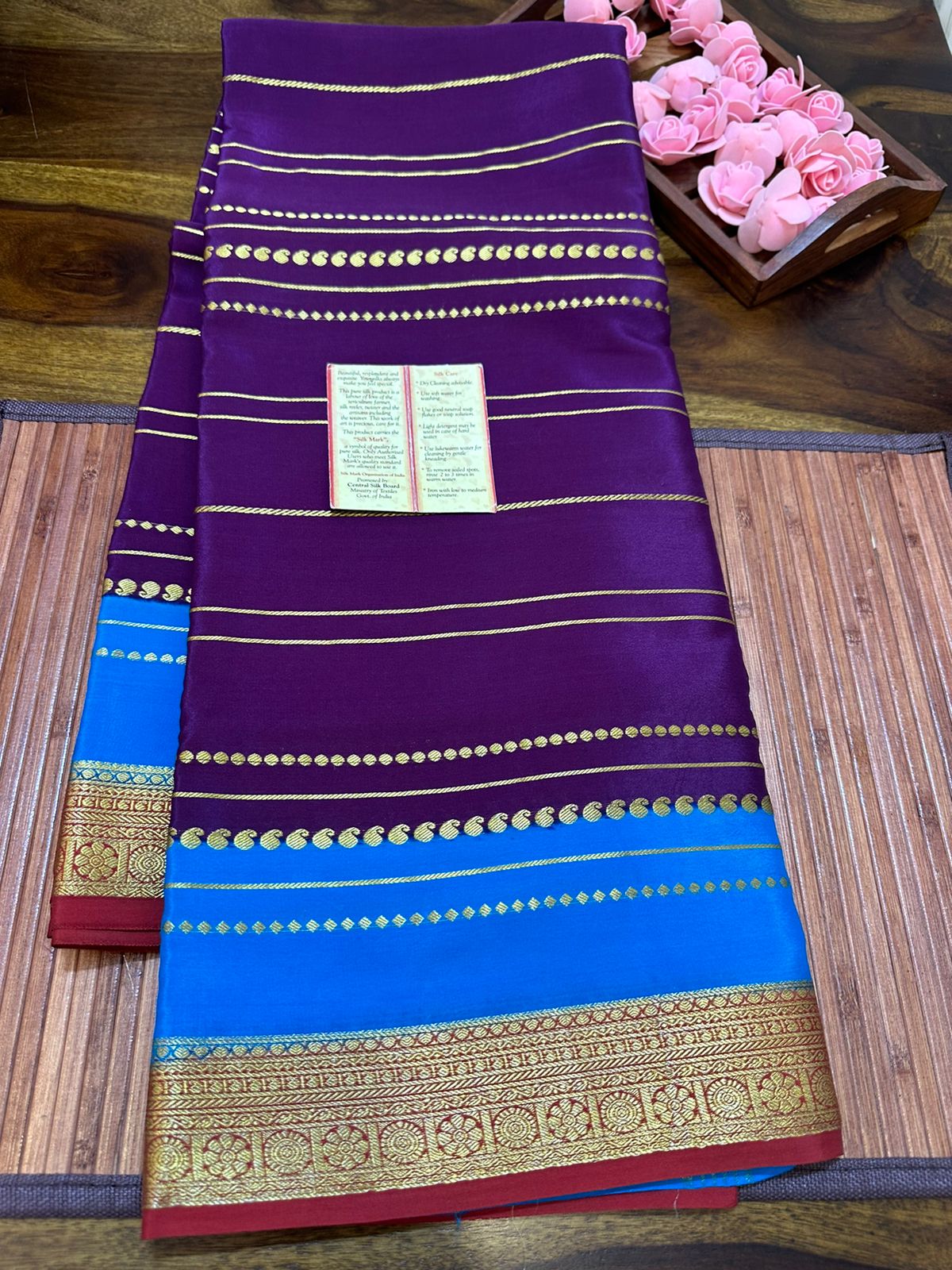Pure mysore silk 100 grm thickness saree