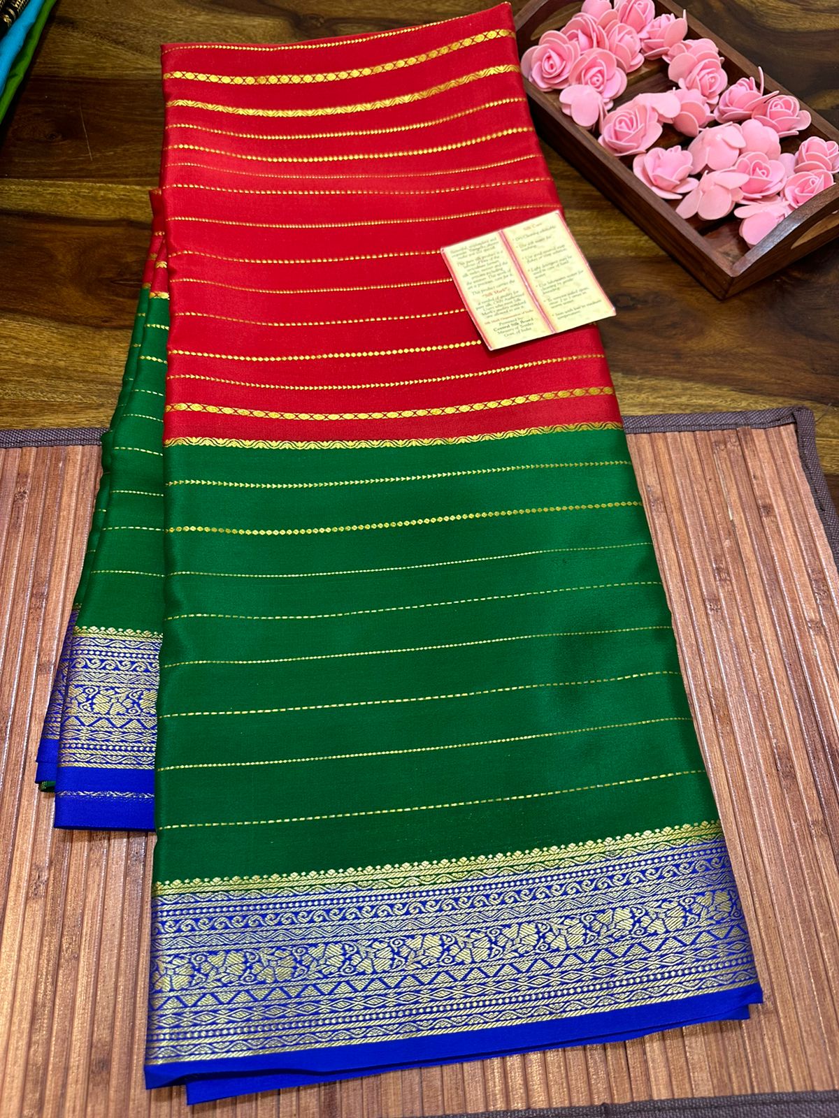Pure mysore silk 100 grm thickness saree