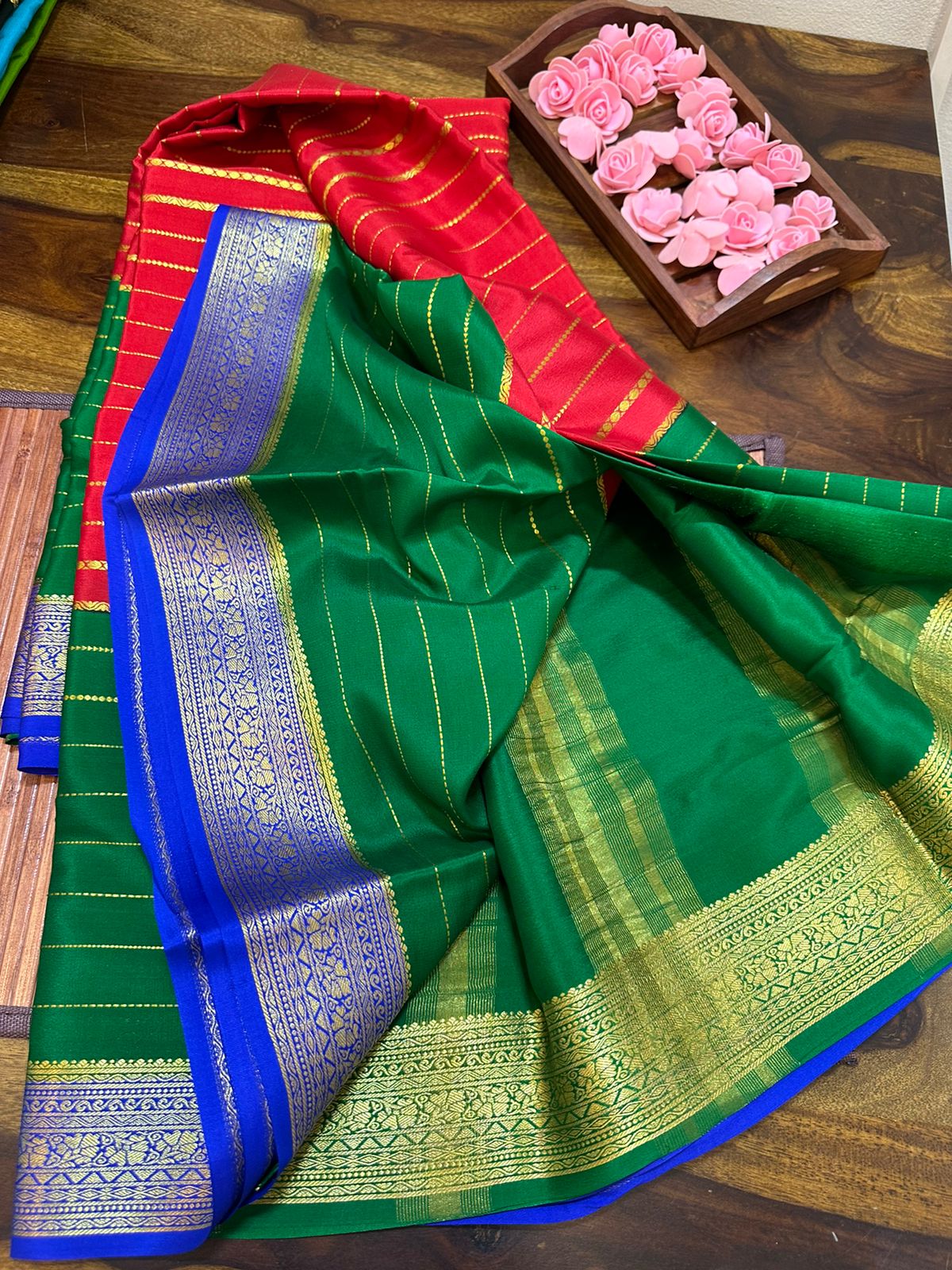 Pure mysore silk 100 grm thickness saree