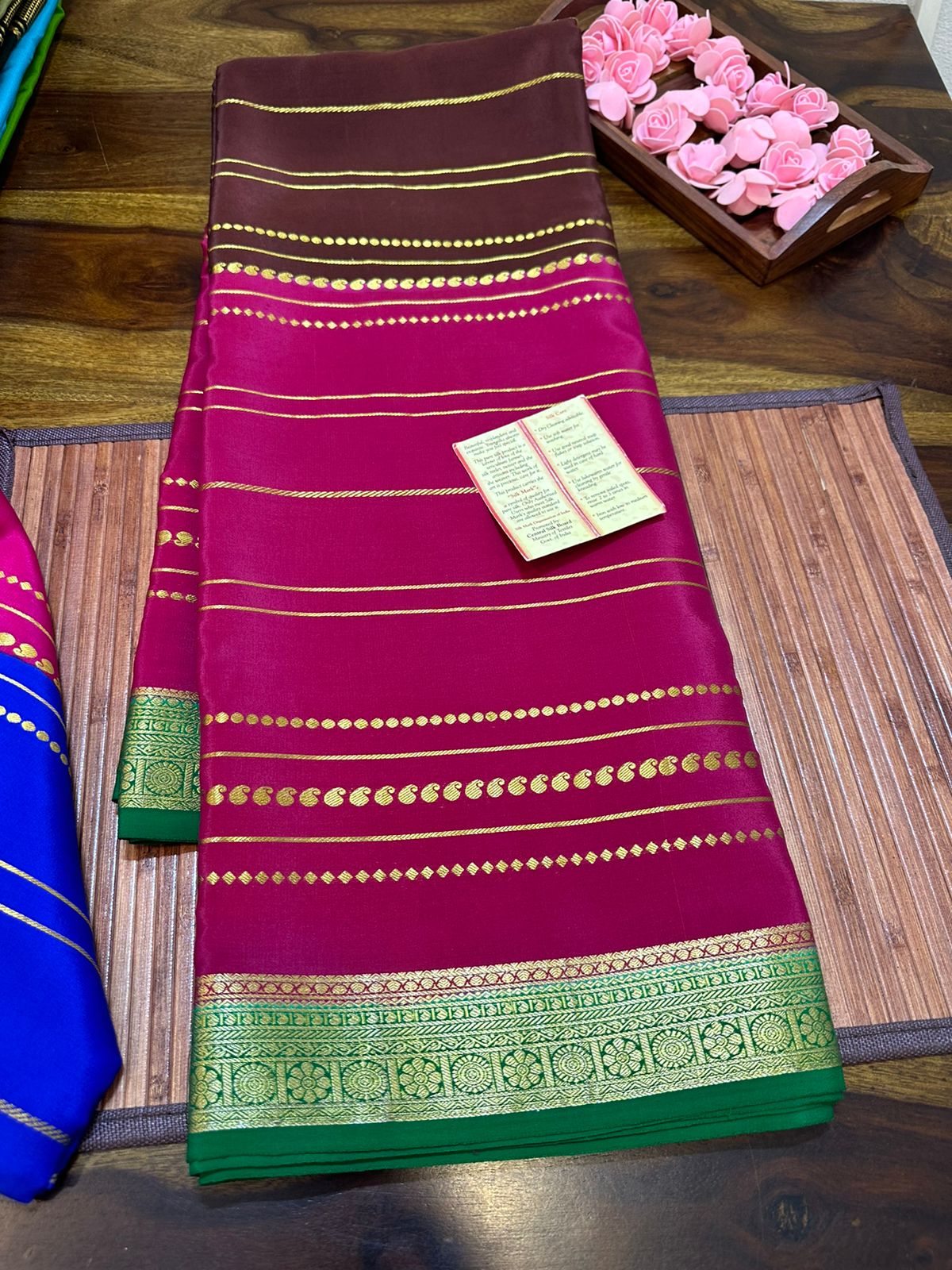 Pure mysore silk 100 grm thickness saree