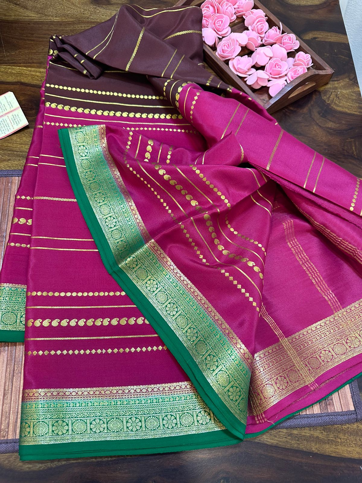 Pure mysore silk 100 grm thickness saree