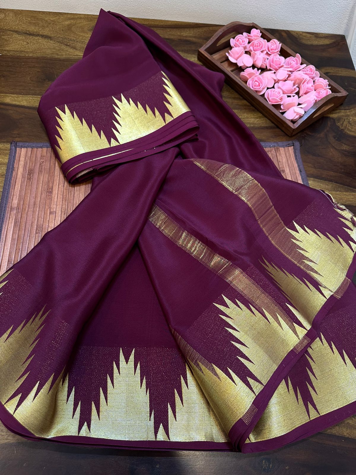 Pure mysore silk 100 grm thickness saree
