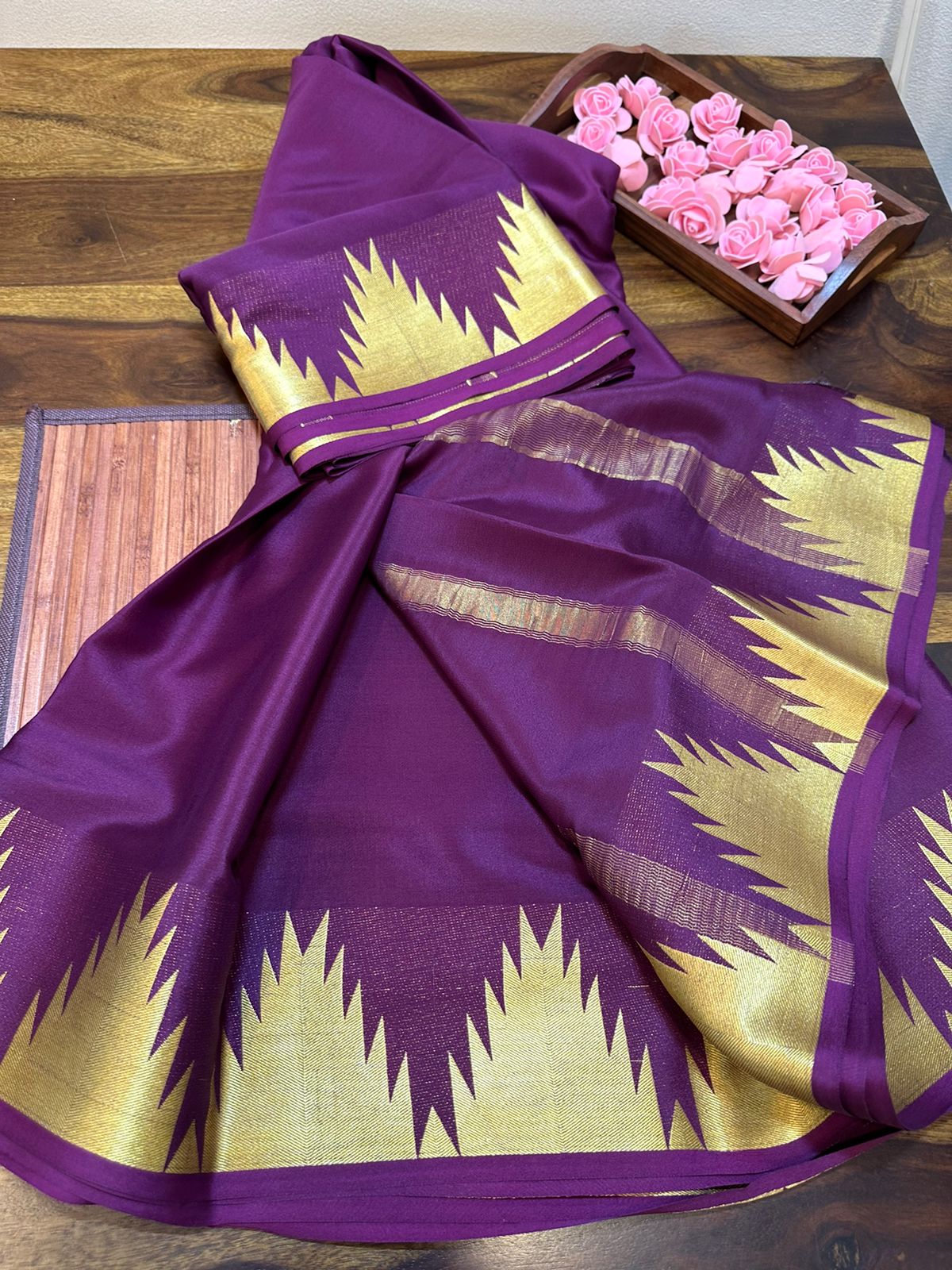 Pure mysore silk 100 grm thickness saree