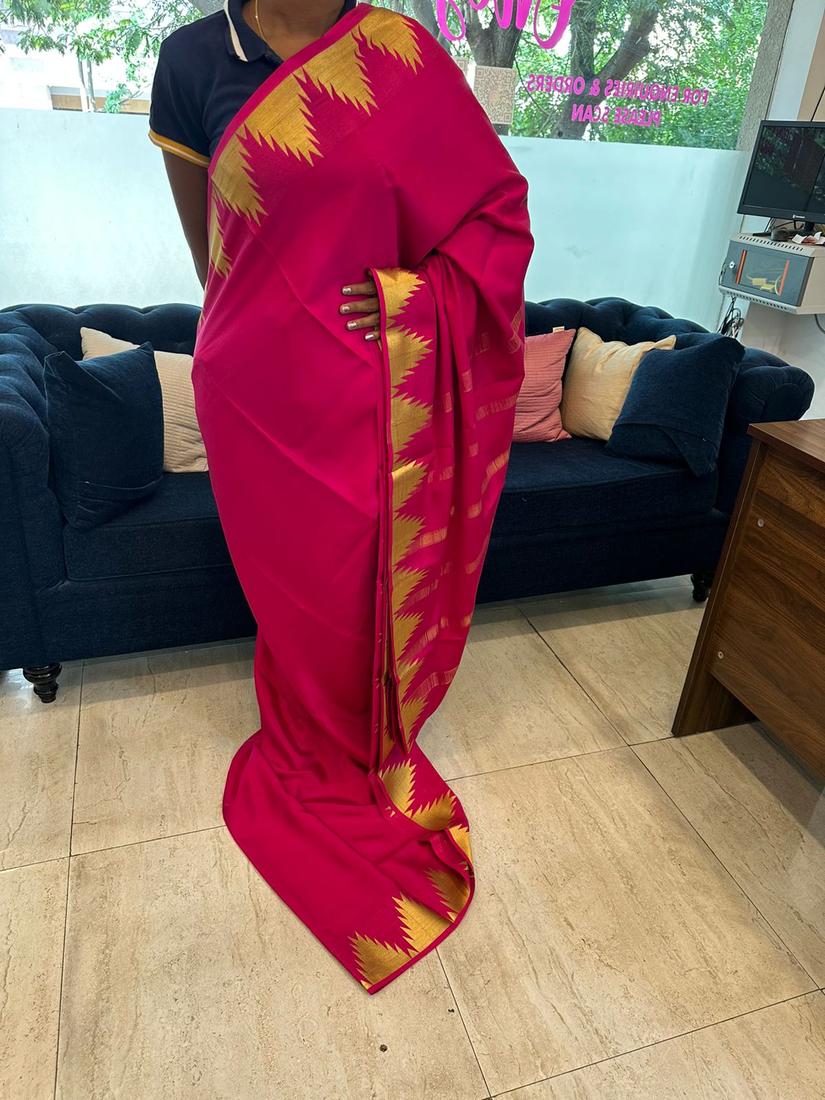 Pure mysore silk 100 grm thickness saree