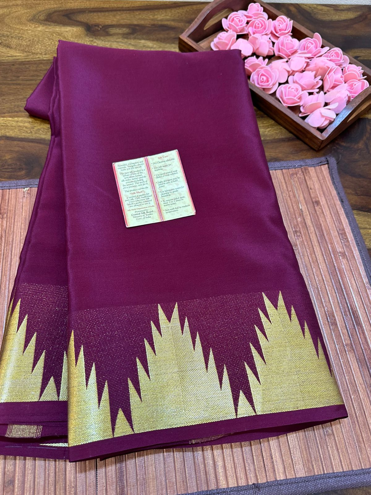 Pure mysore silk 100 grm thickness saree