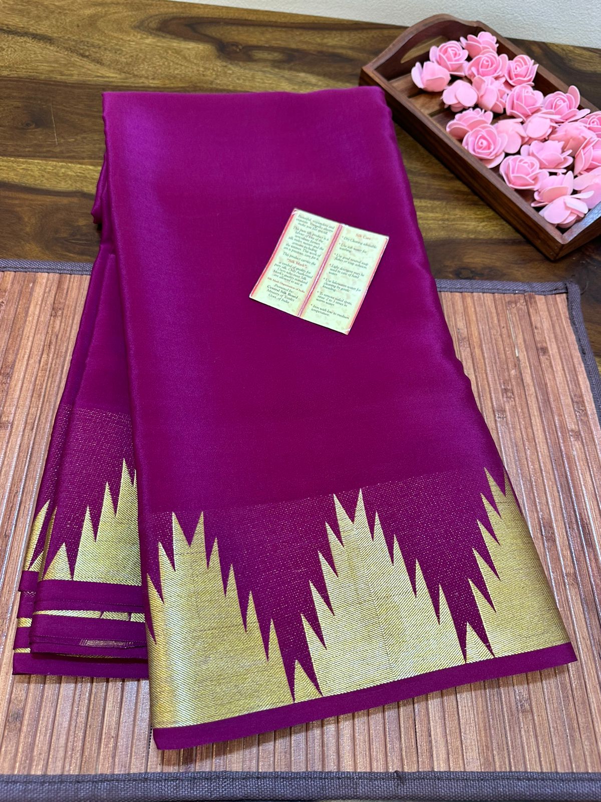 Pure mysore silk 100 grm thickness saree