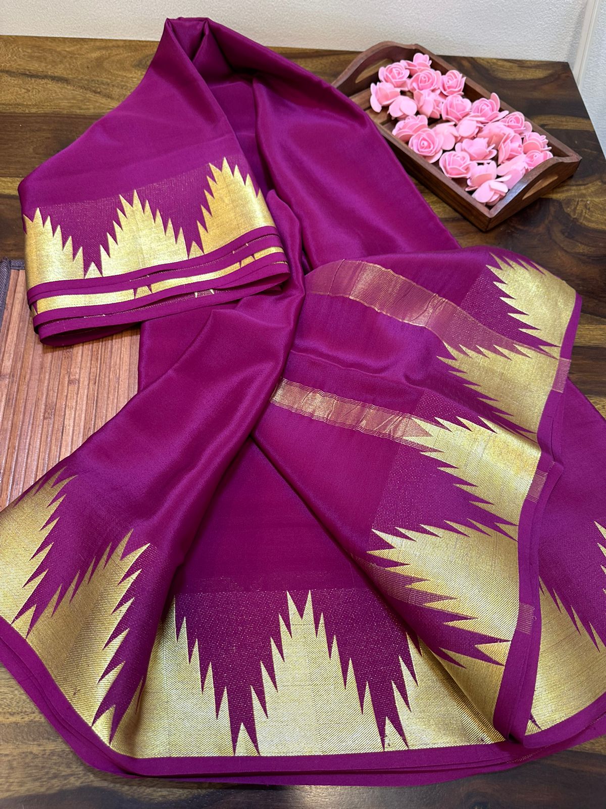 Pure mysore silk 100 grm thickness saree