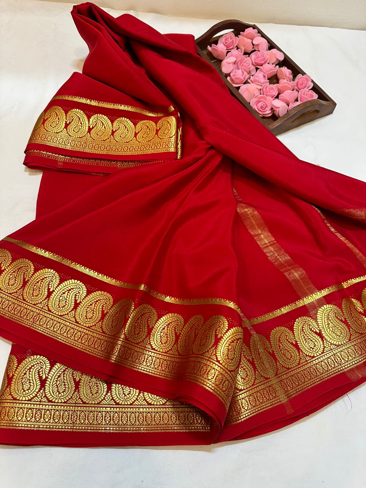 Pure mysore silk 100 grm thickness saree