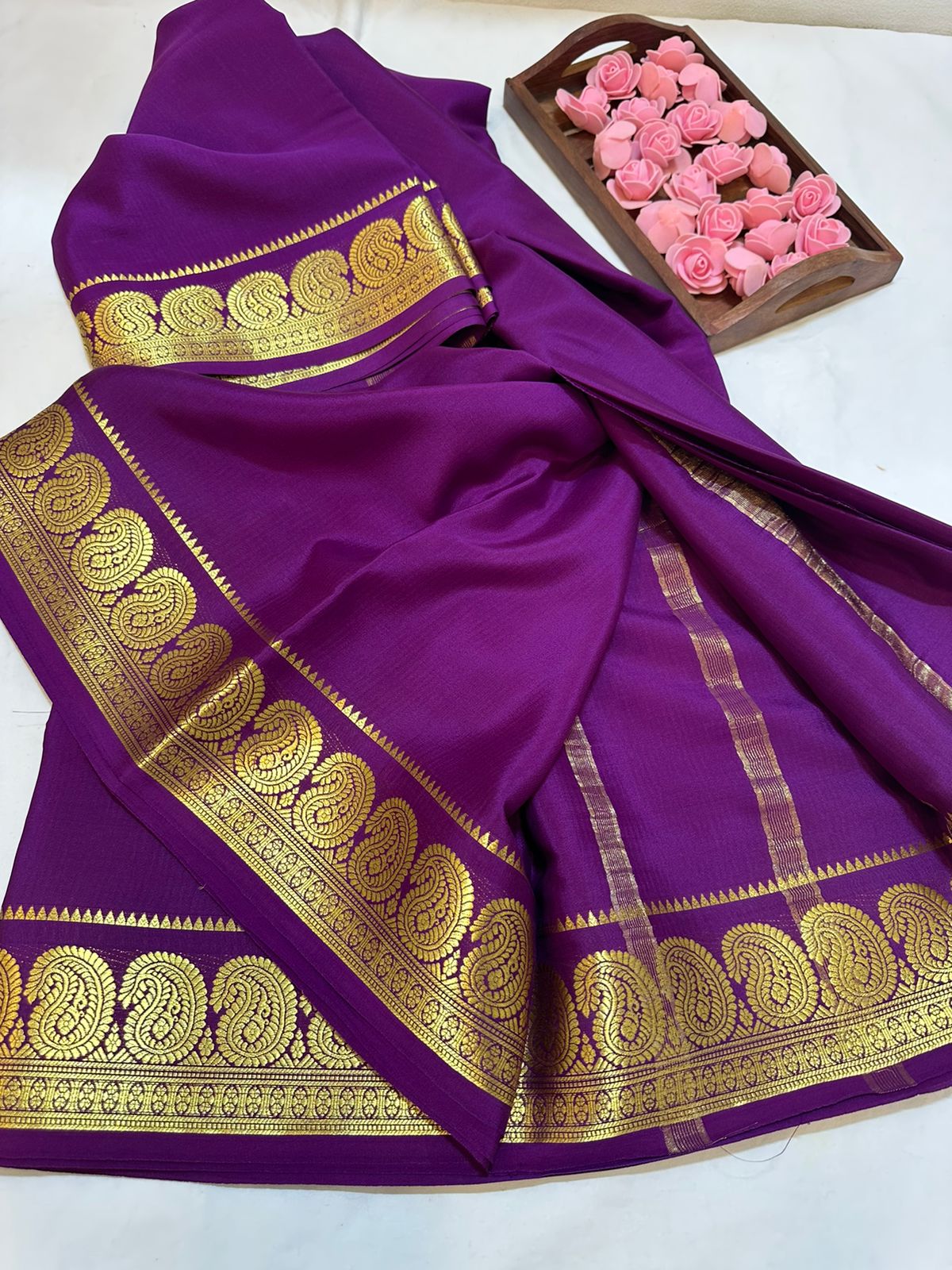 Pure mysore silk 100 grm thickness saree