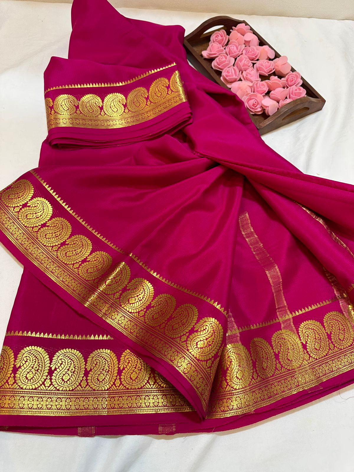 Pure mysore silk 100 grm thickness saree