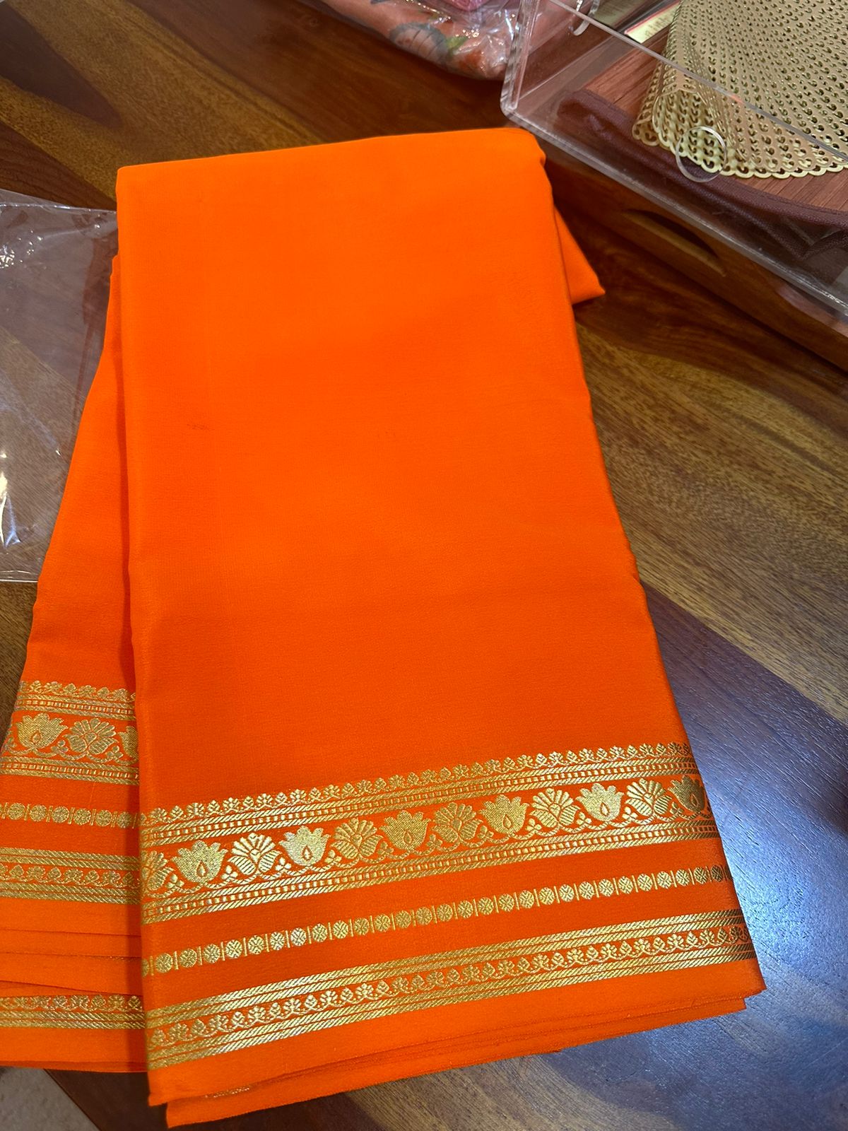 Pure mysore silk 100 grm thickness saree