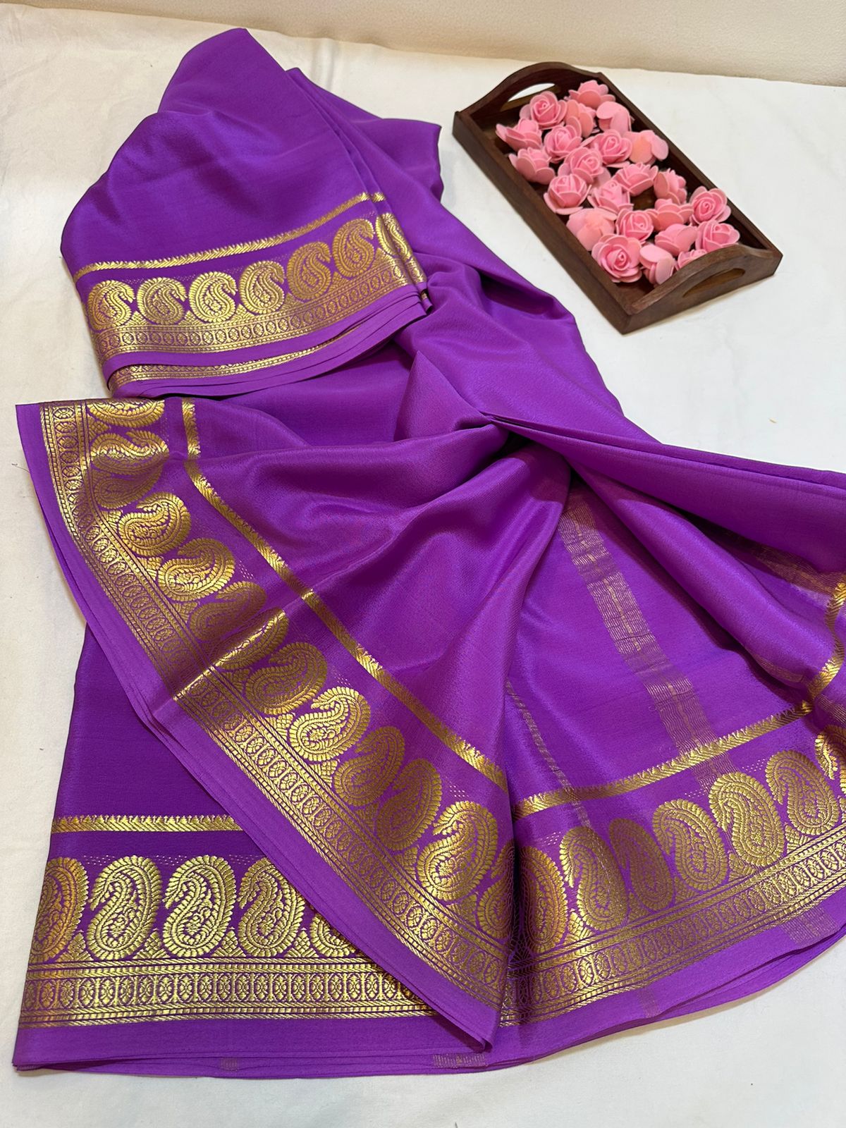 Pure mysore silk 100 grm thickness saree