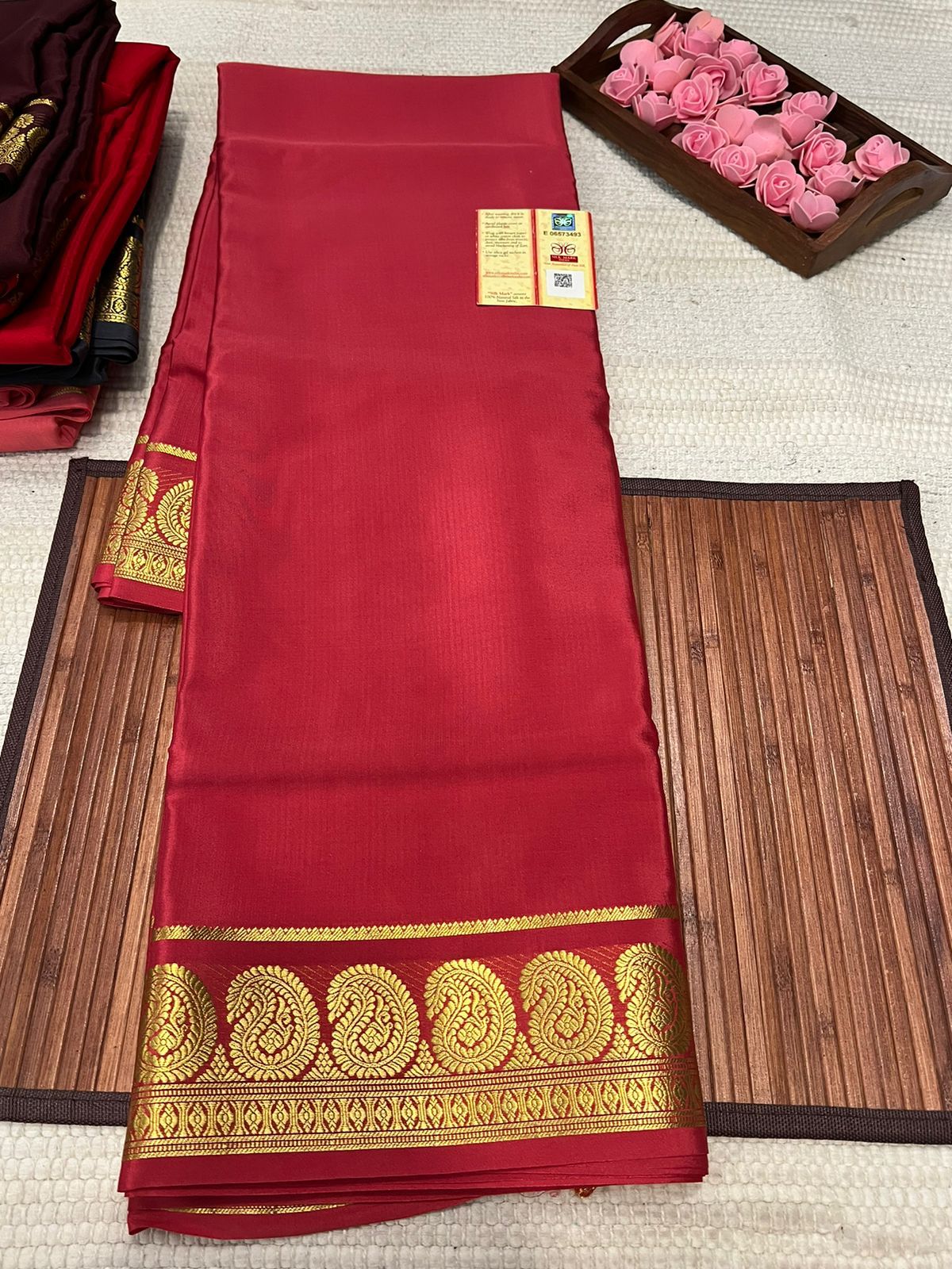 Pure mysore silk 100 grm thickness saree