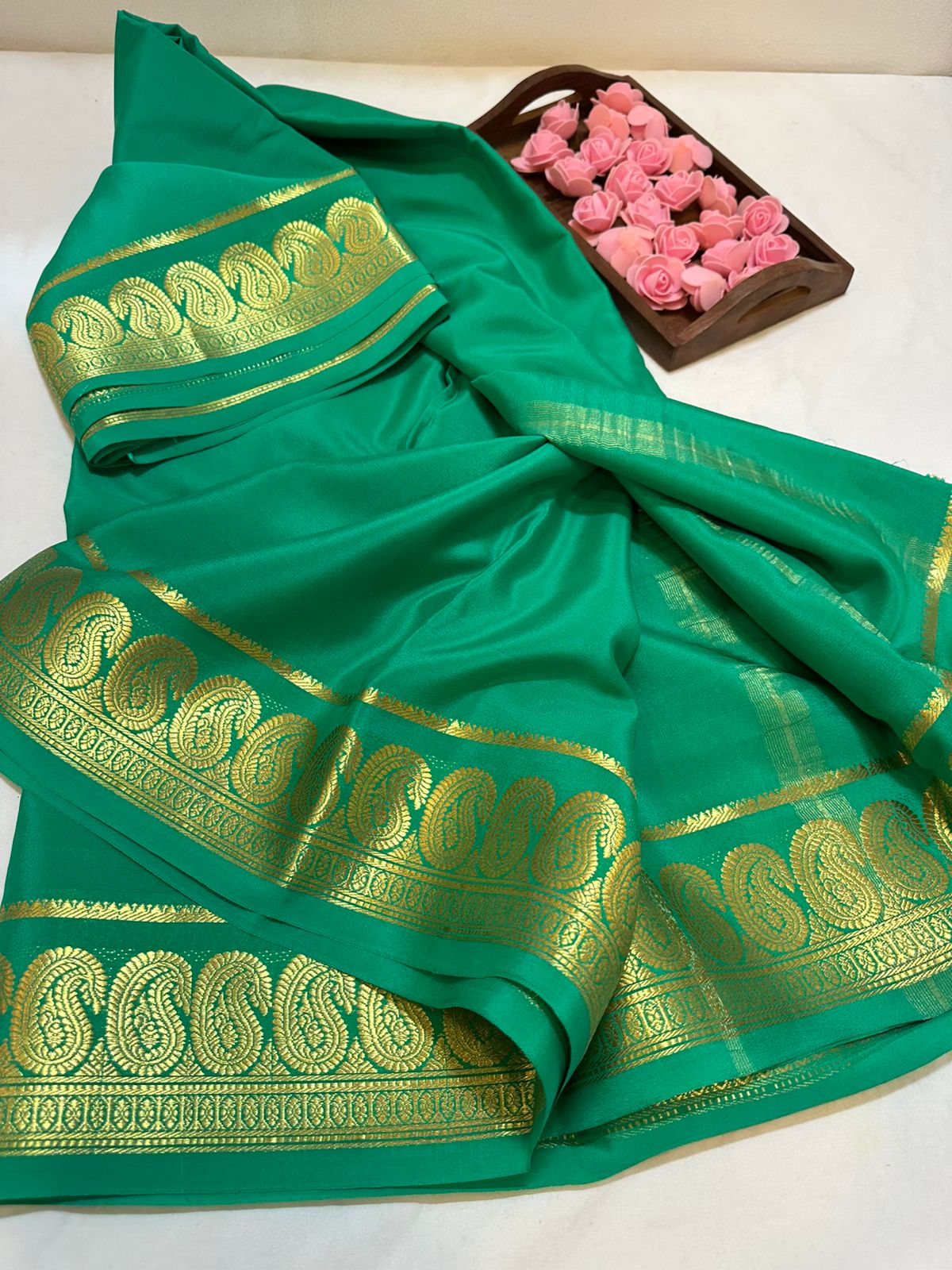 Pure mysore silk 100 grm thickness saree