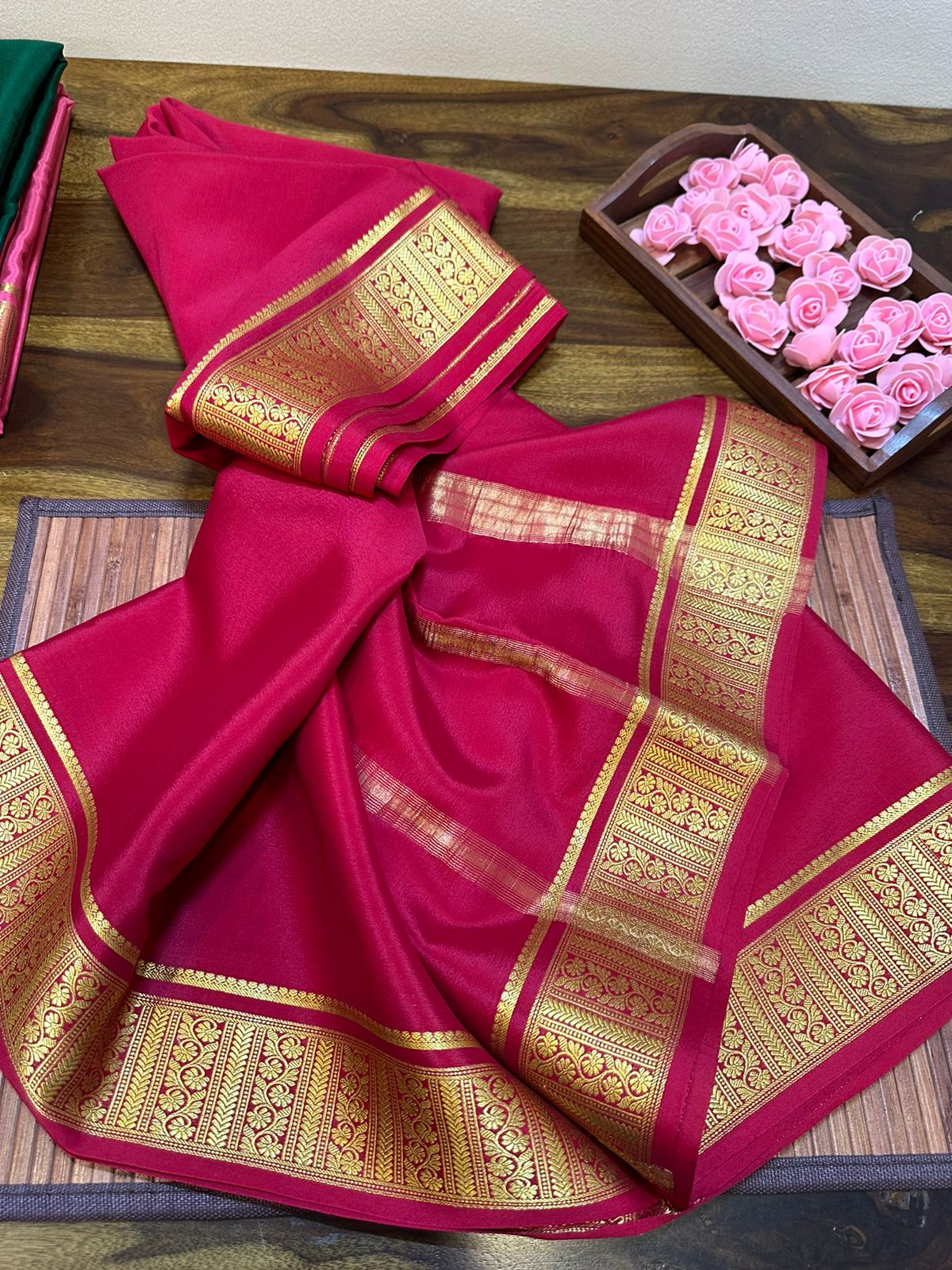 Pure mysore silk 100 grm thickness saree