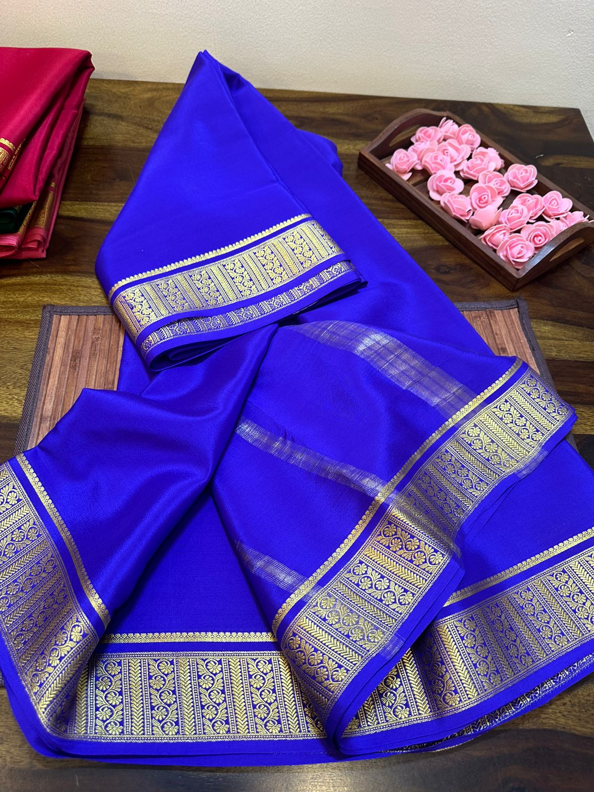 Pure mysore silk 100 grm thickness saree