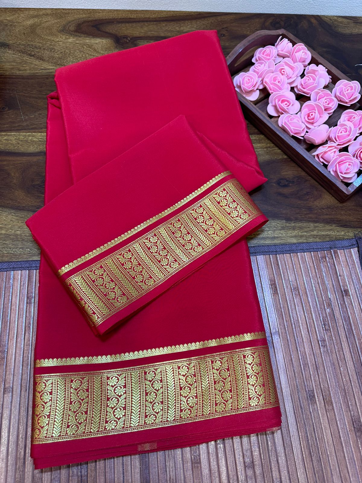 Pure mysore silk 100 grm thickness saree