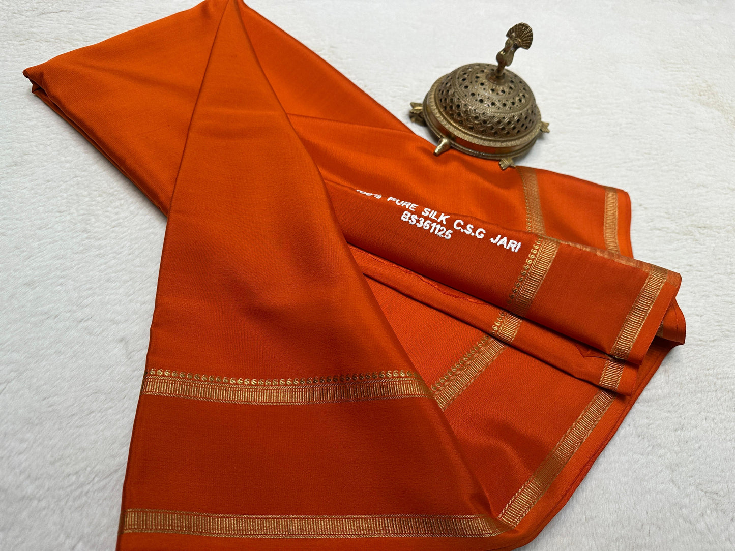 Pure Mysore Silk Real Gold and Silver Zari Work Saree