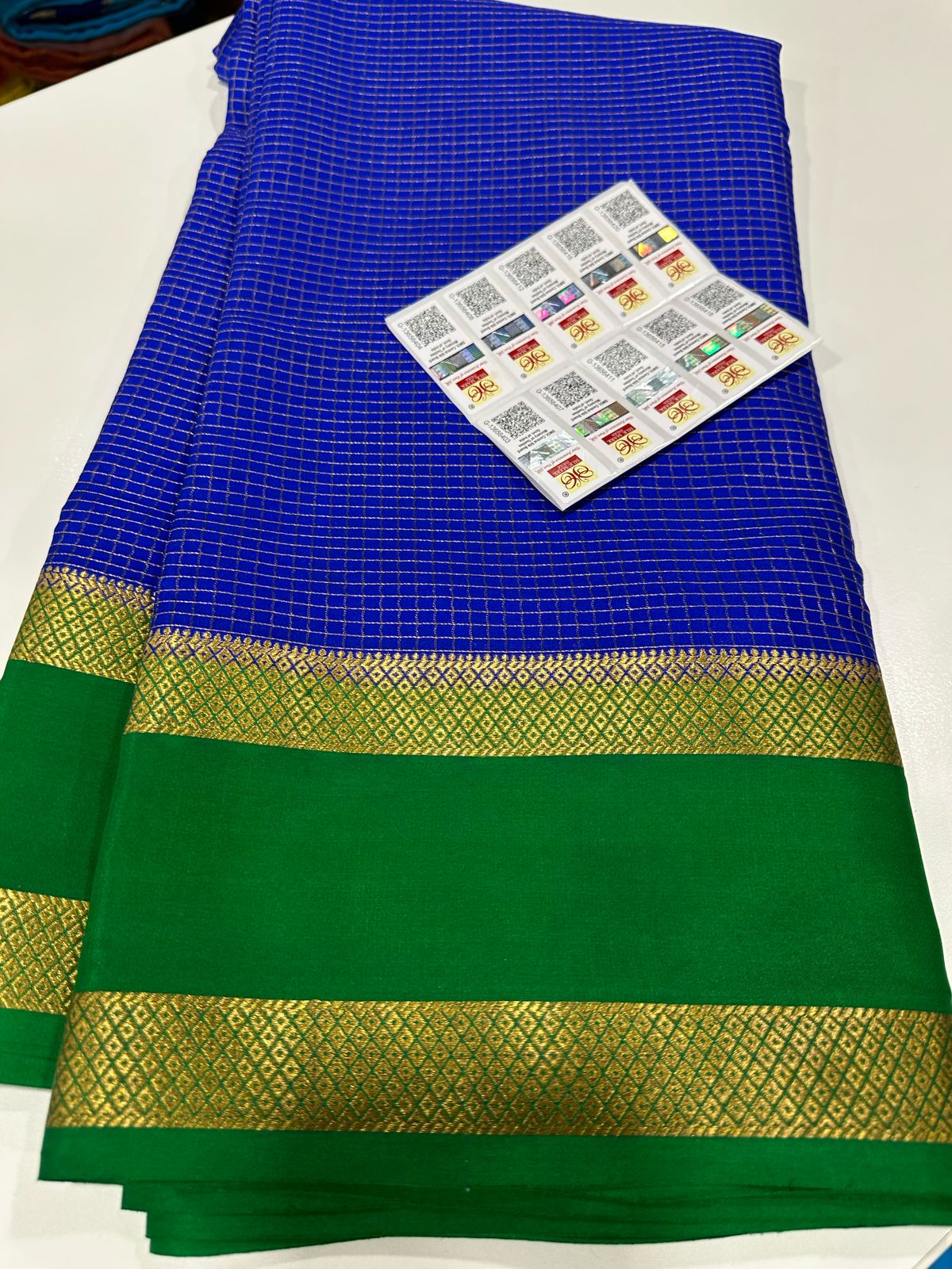 Pure Mysore Silk Checked Saree