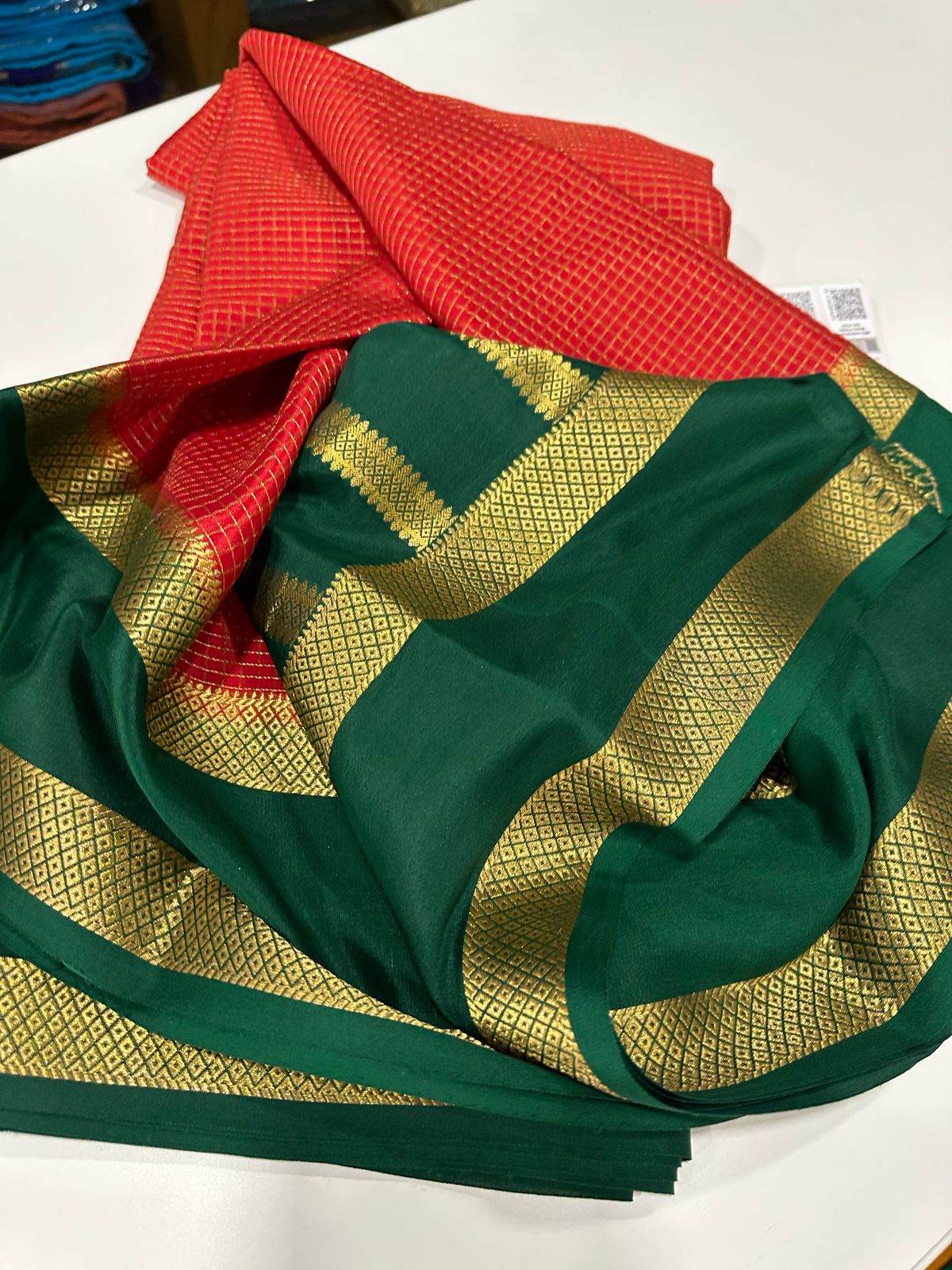 Pure Mysore Silk Checked Saree