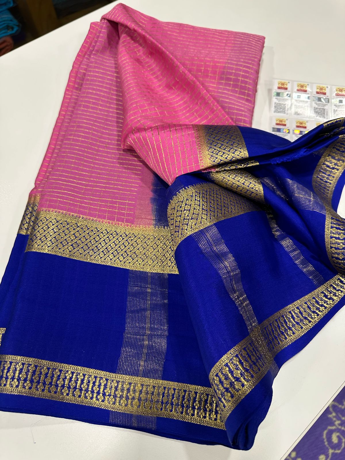 Pure Mysore Silk Checked Saree