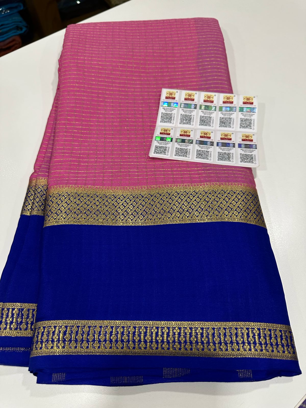 Pure Mysore Silk Checked Saree