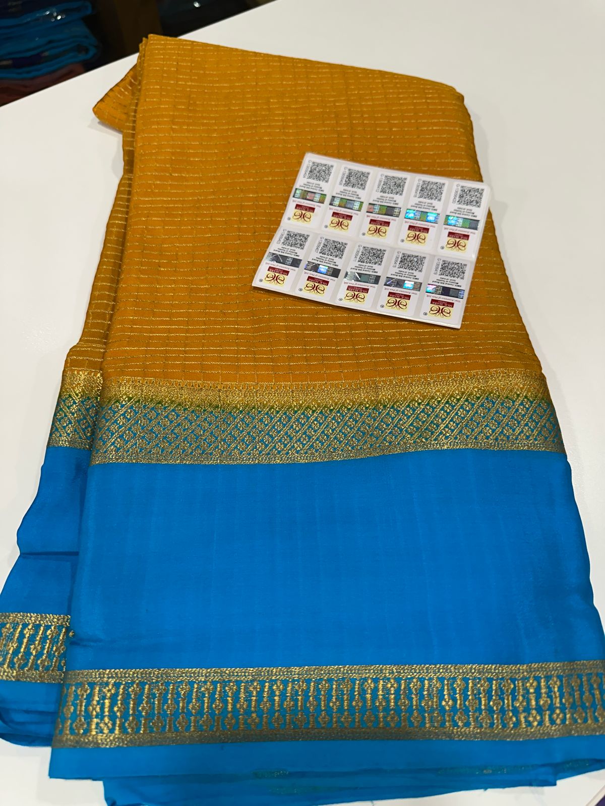 Pure Mysore Silk Checked Saree